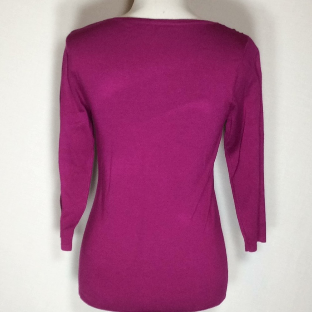 Lightweight Sweater with Rhinestone Neckline - Picture 3 of 5